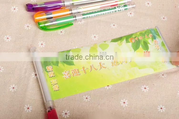 Cheap Banner Pen/Promotional Gel Pen/Advertising Pull Out Banner Pen