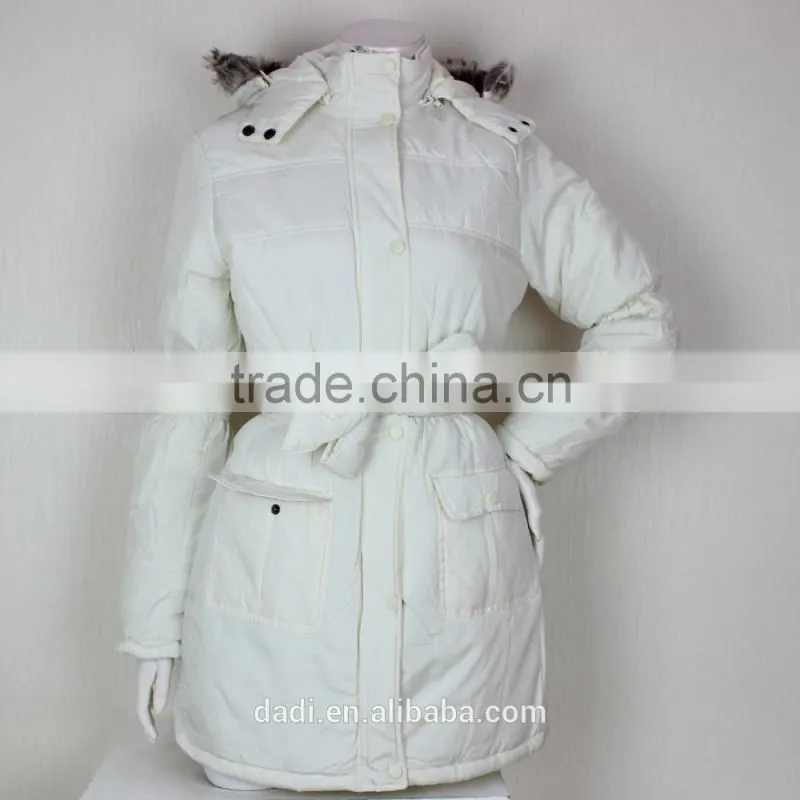 Ladies Long Winter Jacket , Womens Polyfill Padded Coats