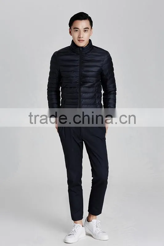 Ultra thin foldable men winter duck down jacket
