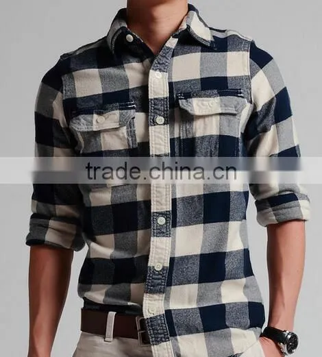 Classic mens check plaids flannel shirts man cotton casual flannels shirts