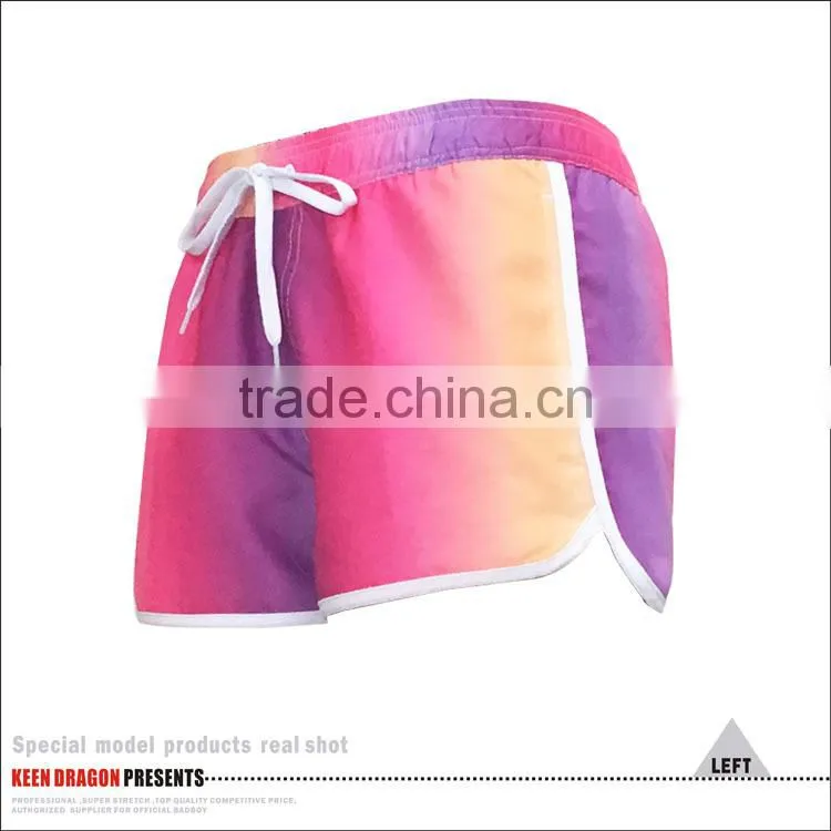Neon color short pants scalloped style popular women swim shorts