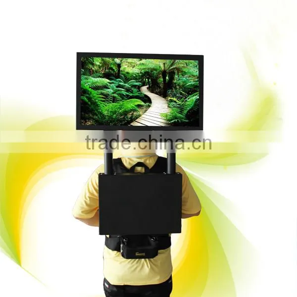 22inch portable backpack advertising player lcd billboard ad monitor
