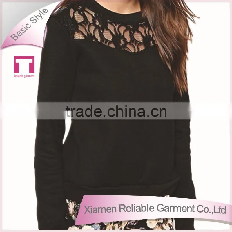 Black blank long sleeve bamboo cotton hoodies