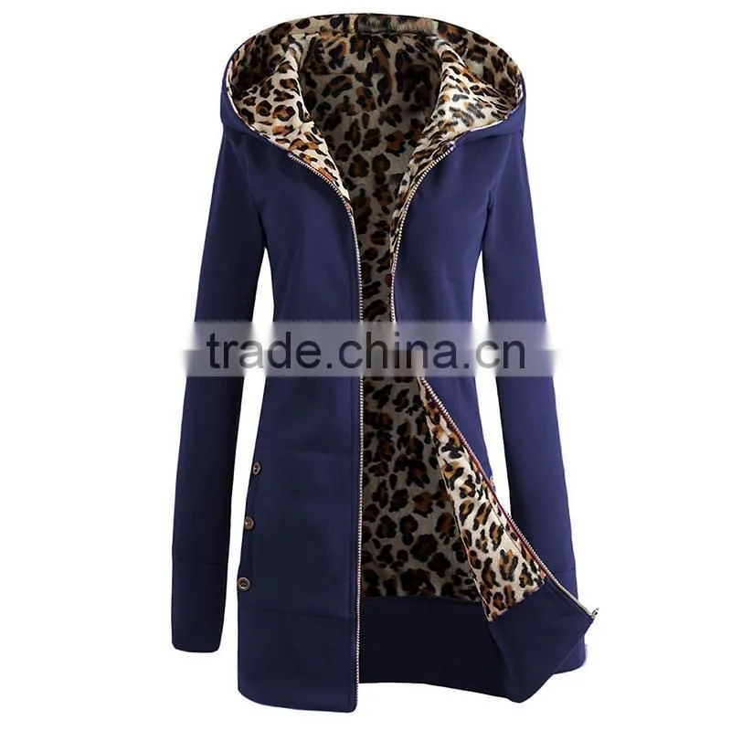 hot sale custom made latest womens brushed long warm thick winter fleece hoodies