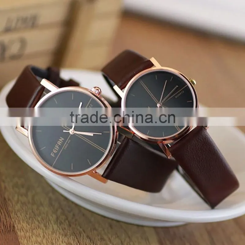 2016 Colorful Geneva Leather Casual Quartz Watch Student Wrist Watch