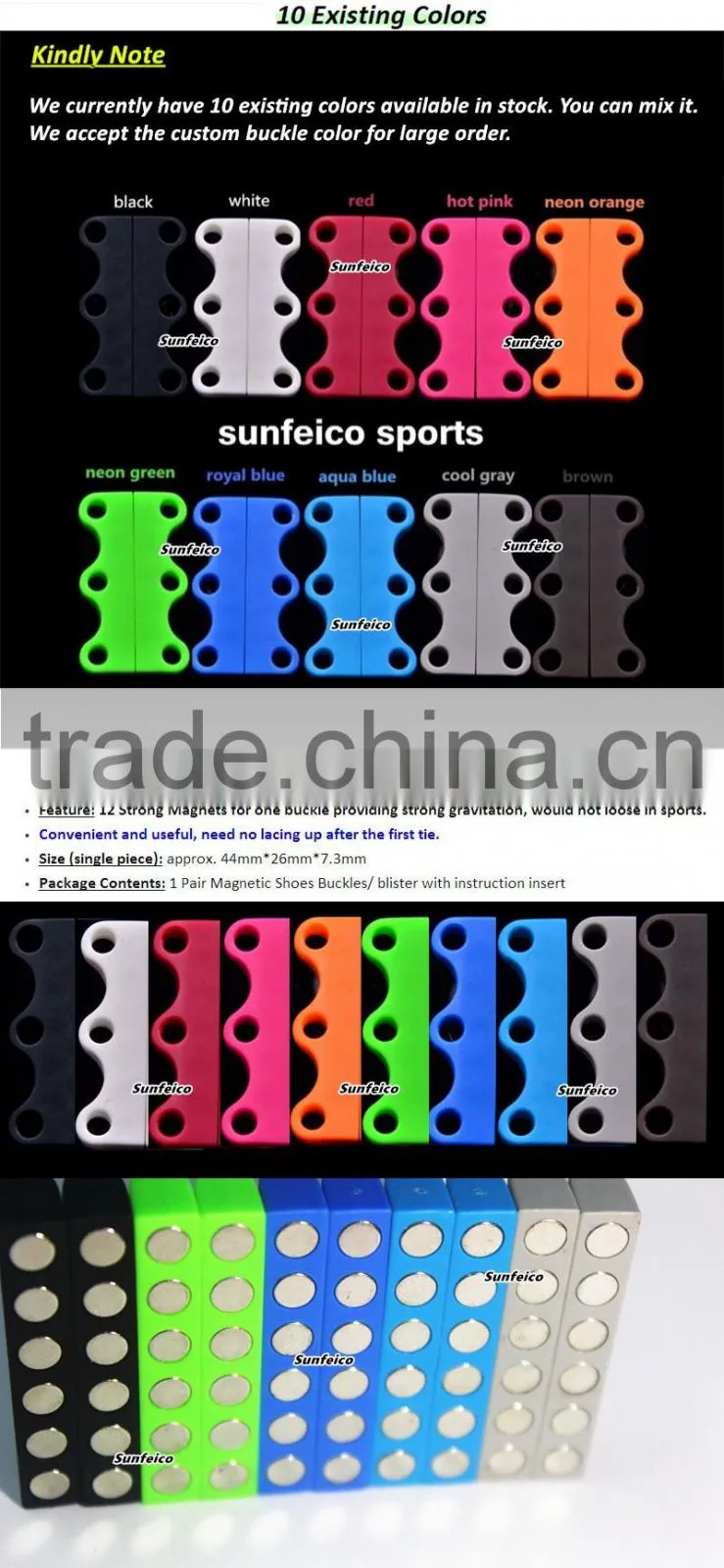 Custom Shoe Lace Locks Closures - NO TIE Shoelaces Lock Lace Buckles - Easy Shoe Laces Kids No Lace Shoes - 10 Colors