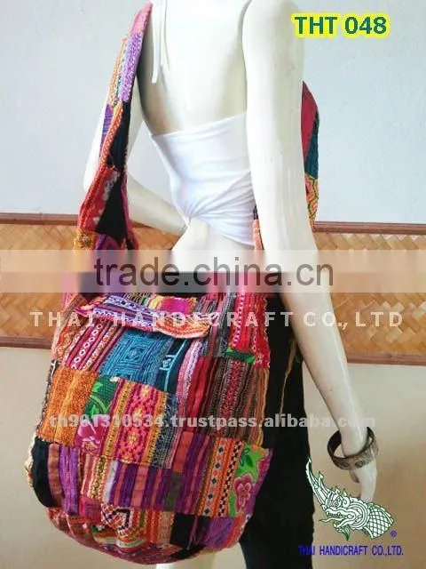 Hmong Large Cotton Shoulder Bag Hippie Boho Sling Crossbody