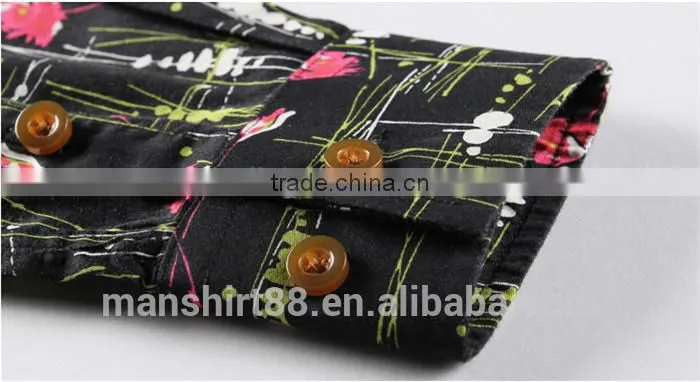 men's latest fashion long sleeve print tuxedo shirt