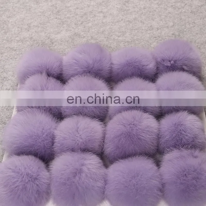 Custom color rabbit fur pompom fashion fur accessory rabbit fur ball