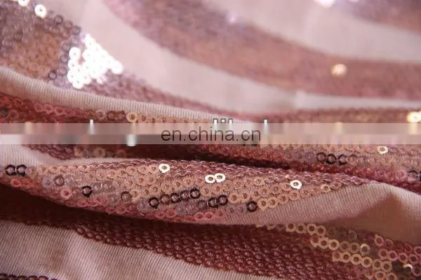 Rayon Ground Stripe Sequins Embroidery
