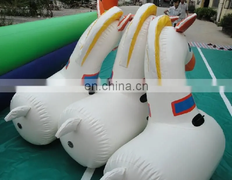 High quality 3 Lane inflatable horse racing,Outdoor sport games inflatable fun derby for kids