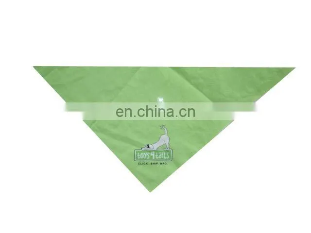 Custom made logo printing blue cotton triangular bandana cheap cotton words triangle scarf cotton dog bandana pet scarf