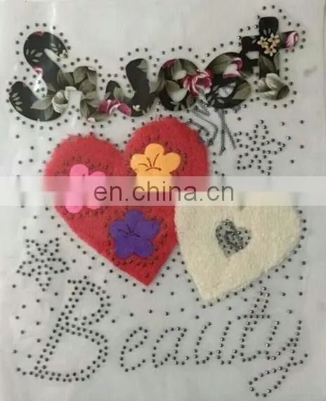Cute Rhinestone Chenille Hot Fix Motif Embroidered Patches