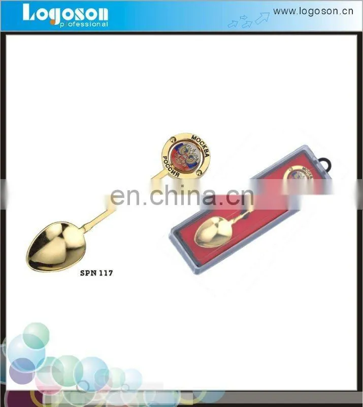 Embossed logo custom metal souvenir spoon
