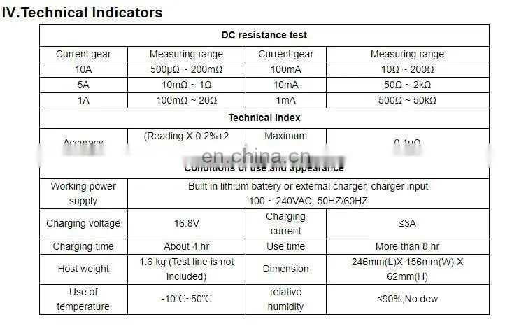 3 phase transformer winding resistance meter high quality handheld dc resistance tester