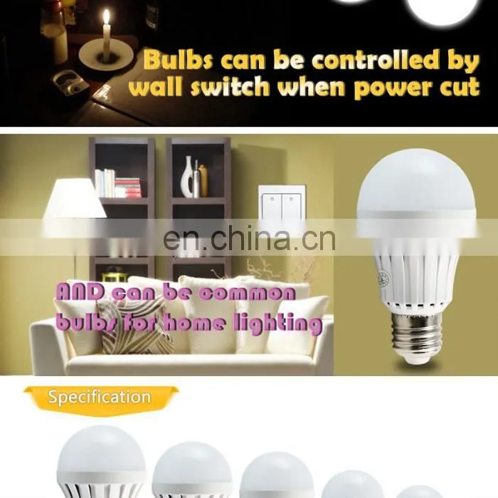hot selling CE&RoHs certificated emergency 5w led bulb light with built-in battery with high quality