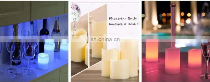 ABS material factory offered remote control Battery Operated Tea Lights Led Flameless pillar Candle