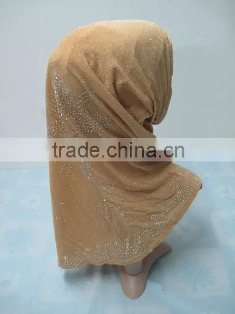 A487 Popular beaded 2pcs al amira two pieces hijab