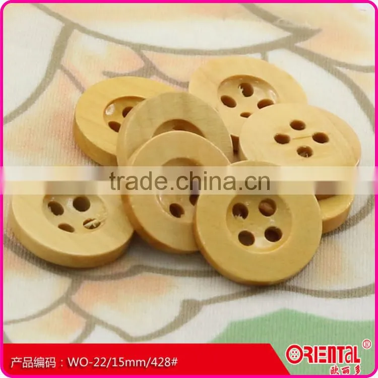 high end natural 4 holes wooden shirt button