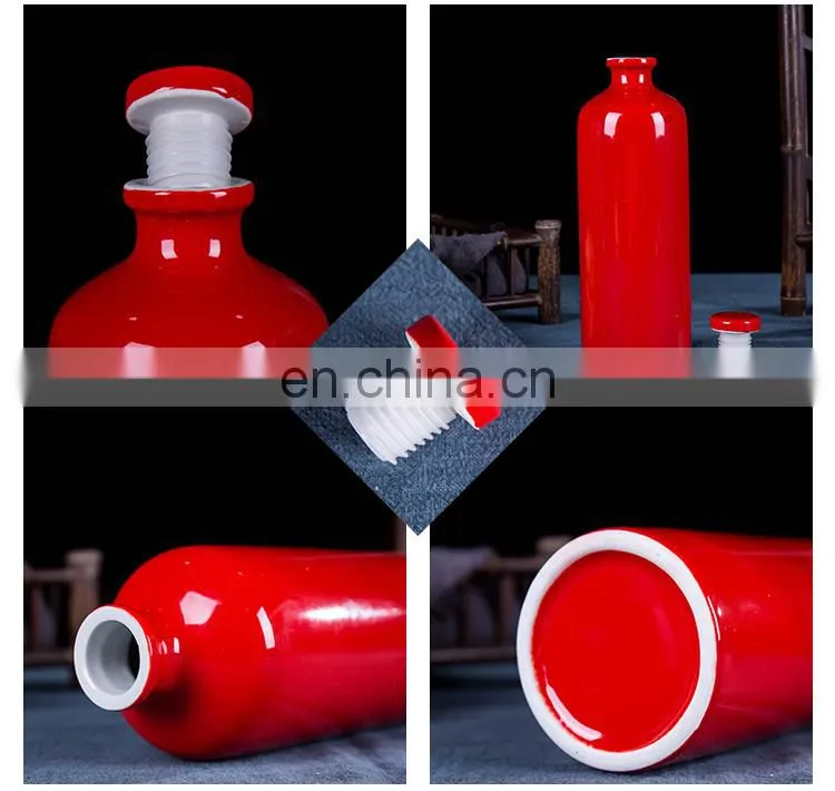 Jingdezhen Weian 500ml Six Colors Raw Stock Bottle Ceramic Wine Bottles
