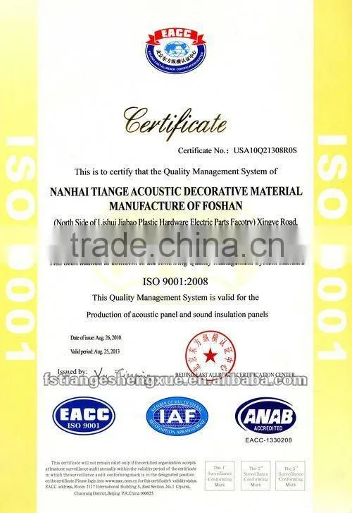 polyester Interior Decorative Foam Panel