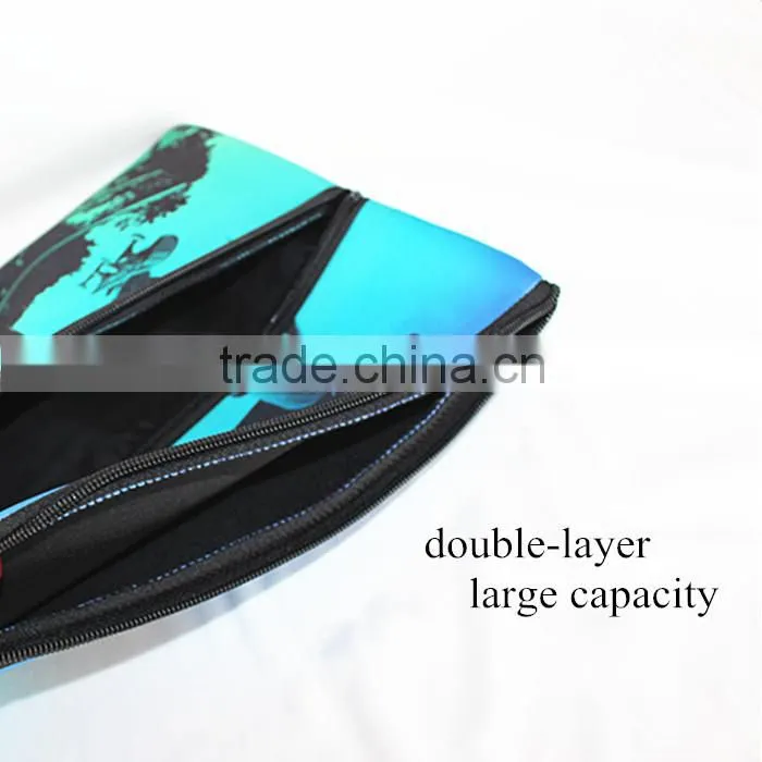 2014 new design. pencil bags, 3mm neoprene, silk-screen printing, for boy students