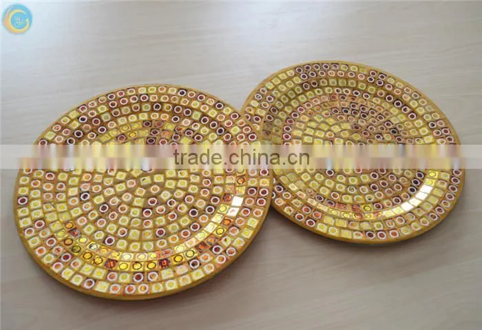 gold foil mosaic decorative plates dish