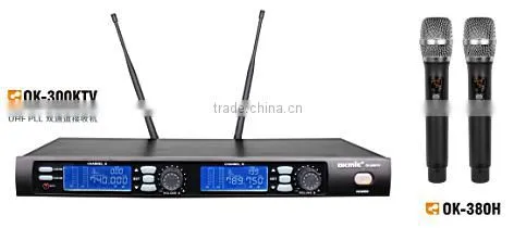 Dual Channels/UHF PLL Handheld Microphone OK-300KTV/OK-380H