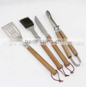 stainless steel bbq tools bbq tools/bbq tool set/bbq set wood box