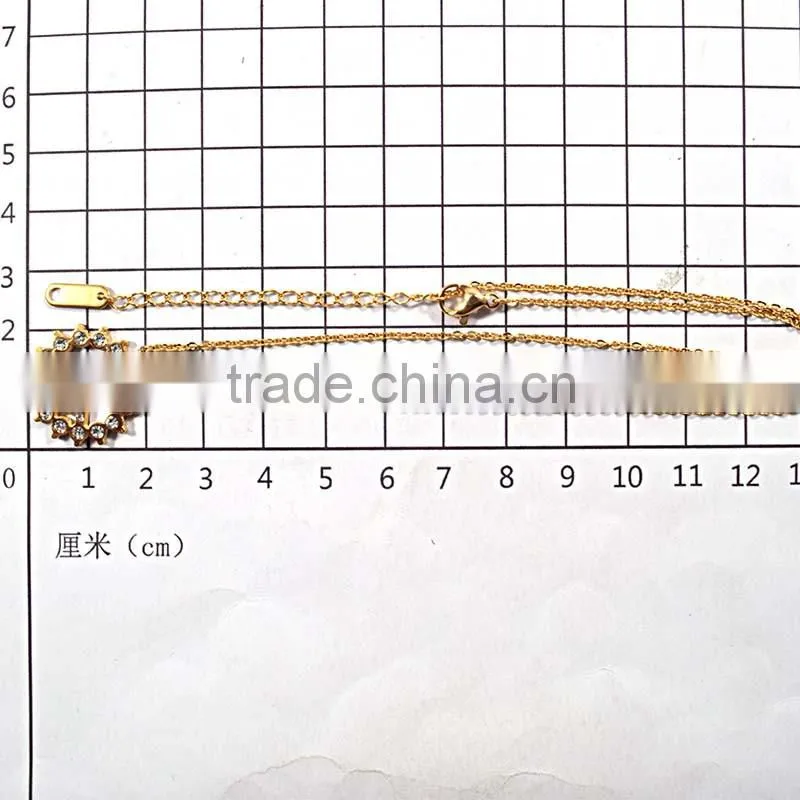 Christmas Accessories Jewelry Rhinestone Tassel Necklace Gold