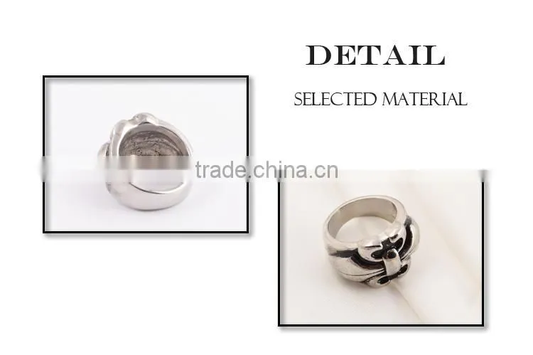 New products 2015 men silver rings stainless steel ring