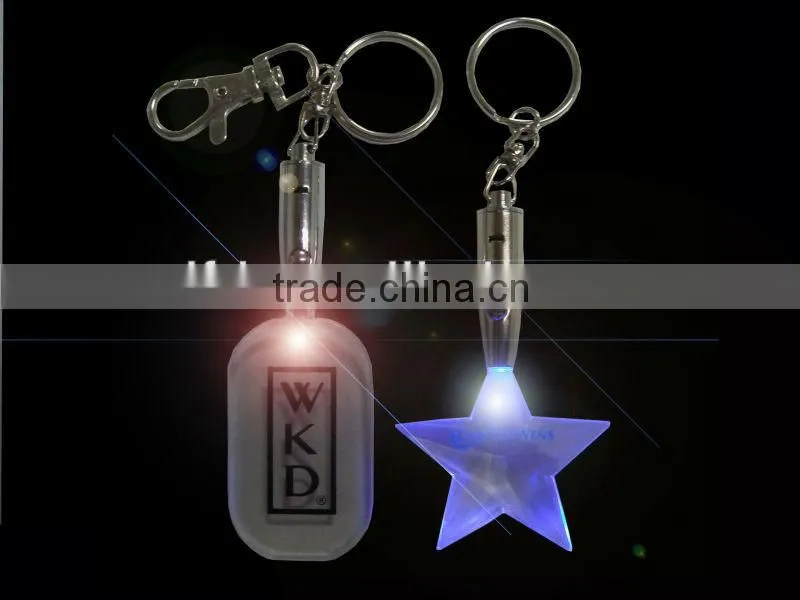 led glowing star shape keychain,promotional gifts led custom logo flasing light keychain ,2016 new product gifts led star