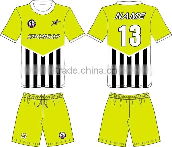 2015 new style Custom sublimation high quality black green soccer jersey wholesale