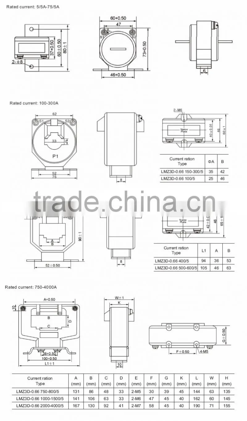 LMZ3(D)-0.66 Current Transformer