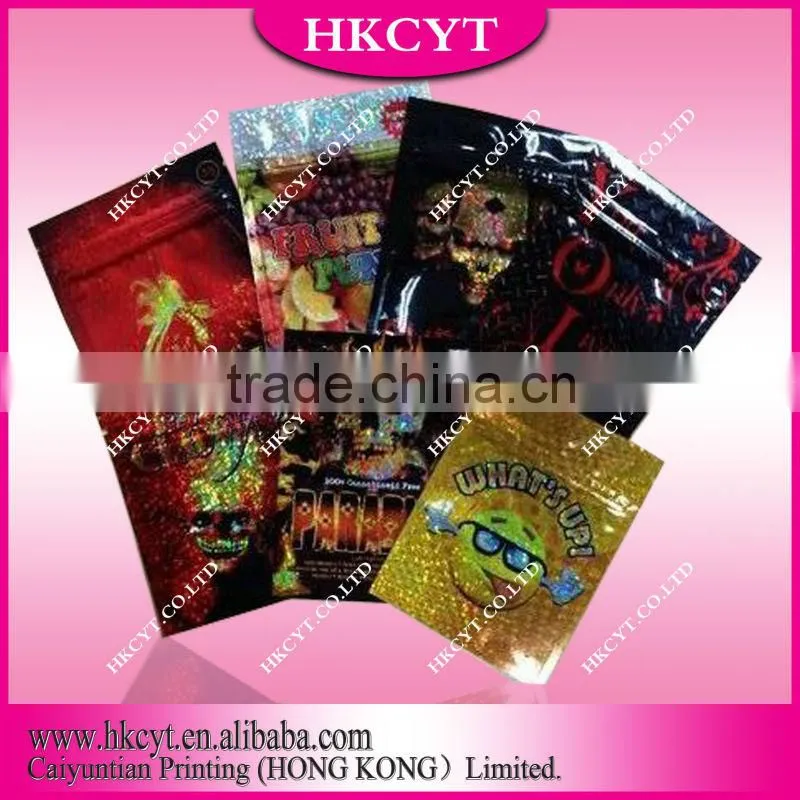 Custom mylar herbal incense potpourri bag with zipper/plastic foil zipper bag