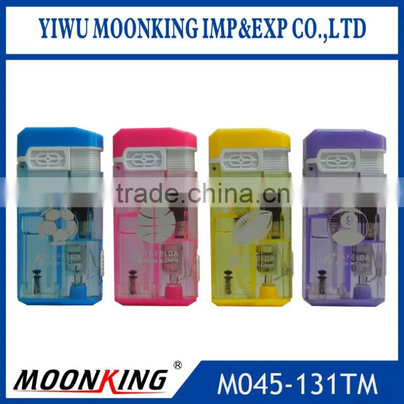 Transparent company brand logo electronic windproof lighter refillable cigarette lighter with led
