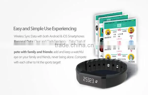 Original Factory Vidonn X6 notifications rollover on free app bluetooth 4.0 ios&android cicret smart bracelet