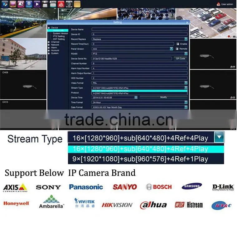 ONVIF Complete Surveillance Equipment3G NVR 1.5U 4HDD Linux System 1080P 16CH NVR