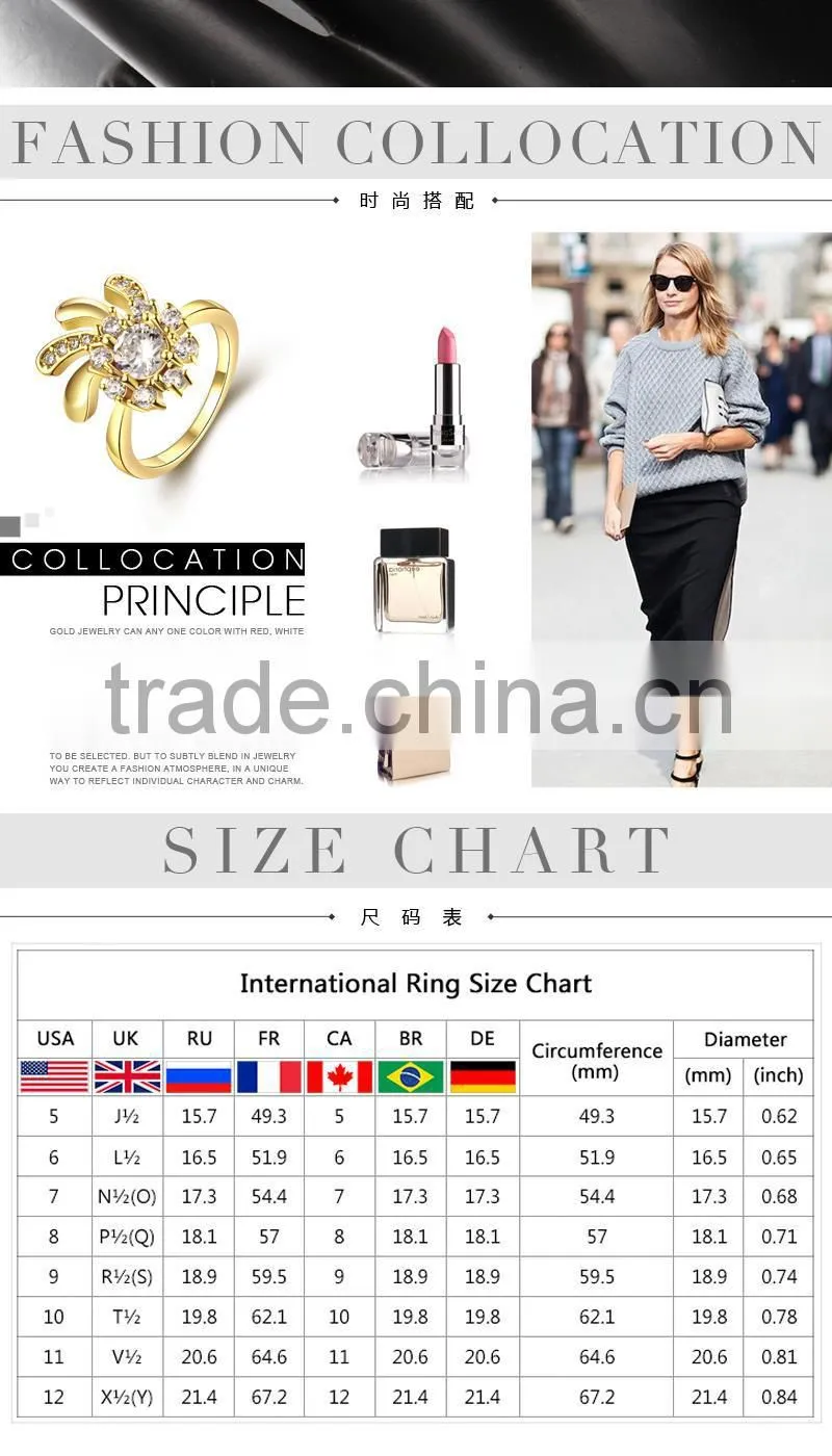 2015 New latest dubai gold ring designs for girls