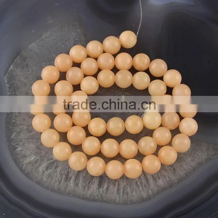 YJ1121-5 Wholesal light pink dyed jade round bead