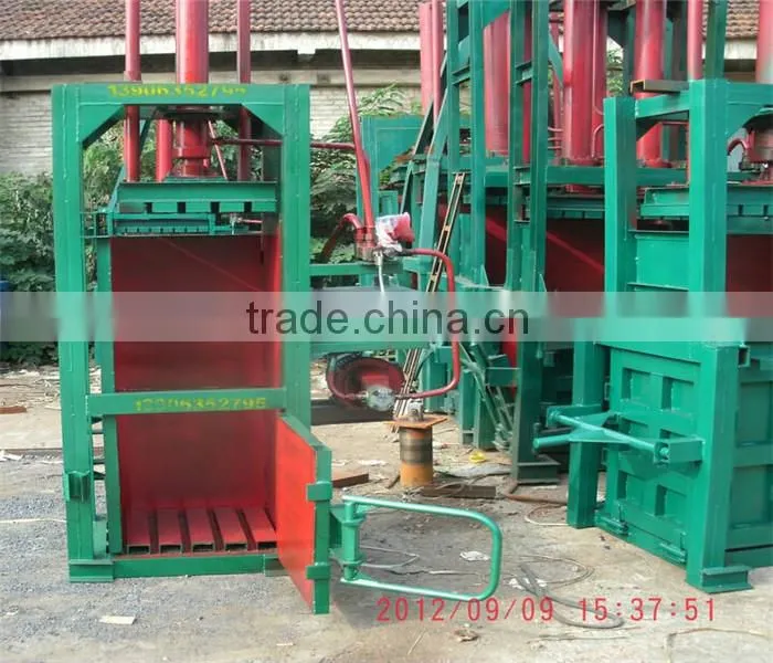 Factory direct sell hydraulic vertical small baler machine for waste paper,plastic,clothing