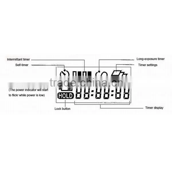 Camera LCD Digital Timer Remote Control for Canon 60D/1000D/550D