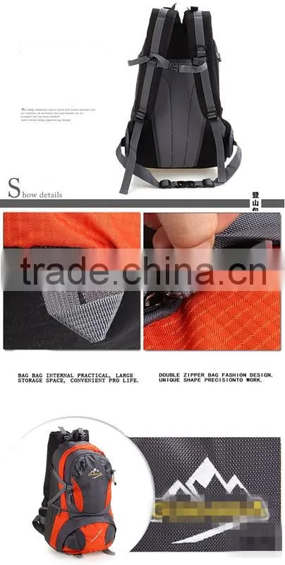 Fashion large capacity travel sports backpack, nylon waterproof fabric backpack