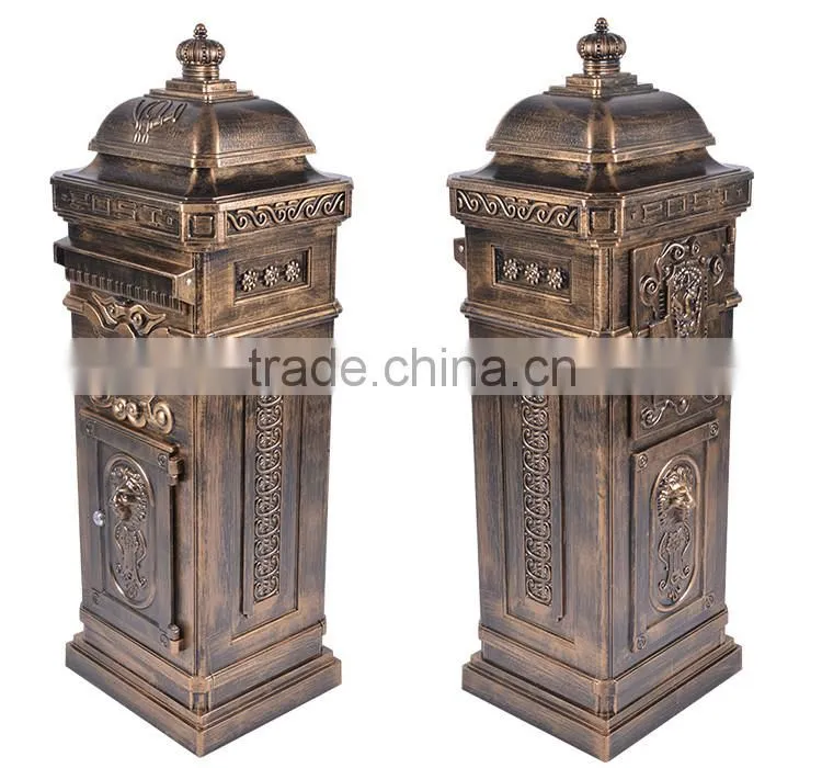 The Most Popular Style In Europe Traditional Desigh Lion Decorative Outside Mail Boxes From China