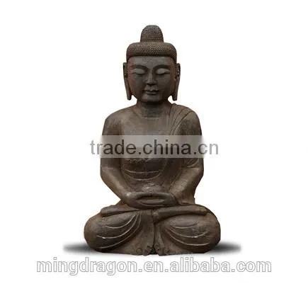 Antique Hand Made Carved Chinese Stone Laughing Buddha Garden Statues