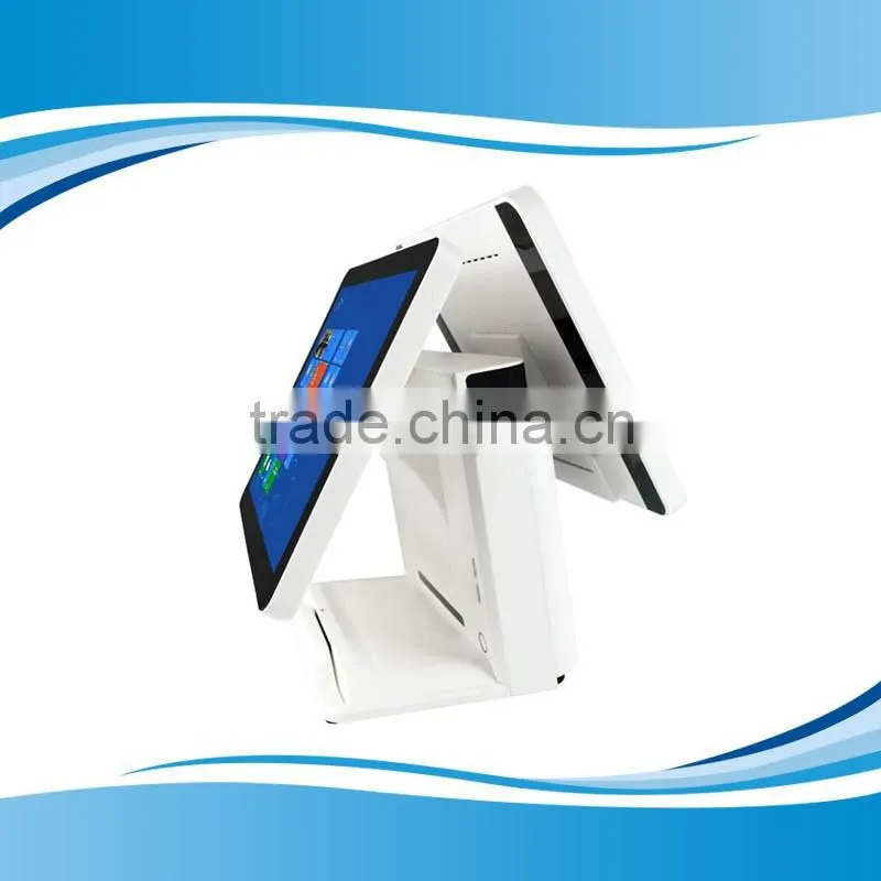 All in one 15 inch Android pos terminal with dual screen GSM WIFI touch pos terminal GC066