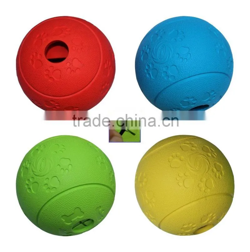 Durable Rubber Dog Treat Ball , Dog Toys .- New