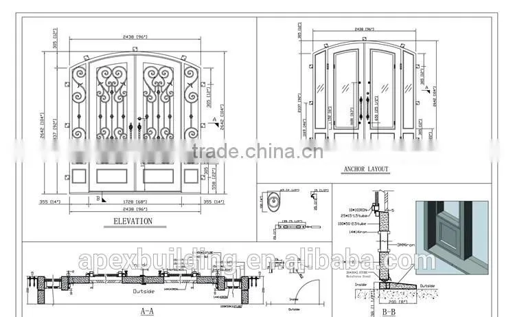 wrought iron swing open single door design screen doors
