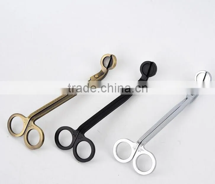 Silver Stainless Steel Candle Wick Trimmer Oil Lamp Scissor Cutter Snuffers