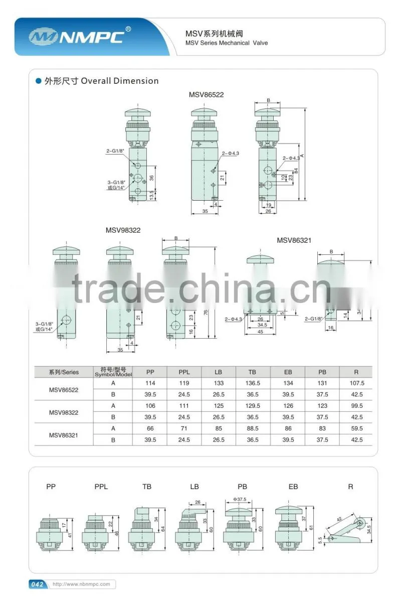 high quality mechanical valve control valve msv86321